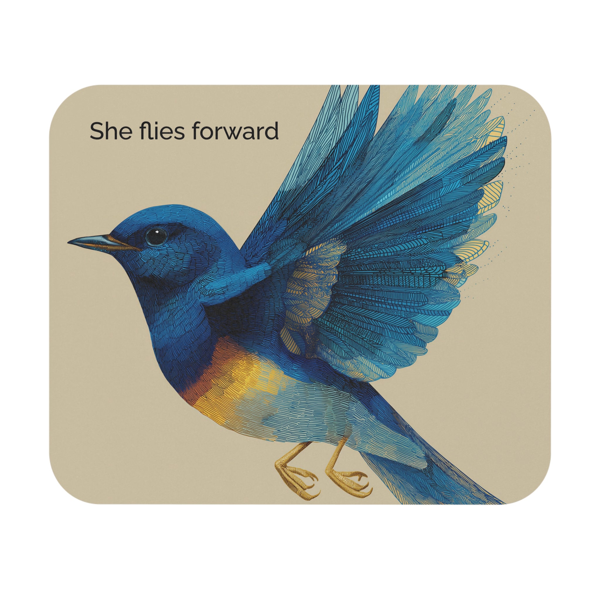 She Flies Forward Mousepad | Motivational Graphic Deep Horizon