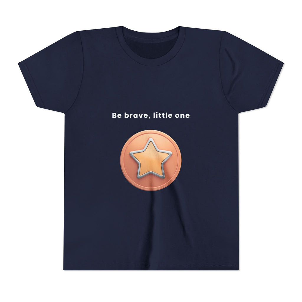 Be Brave Little One | Kids Motivational Graphic Bronze Star Badge T-Shirt