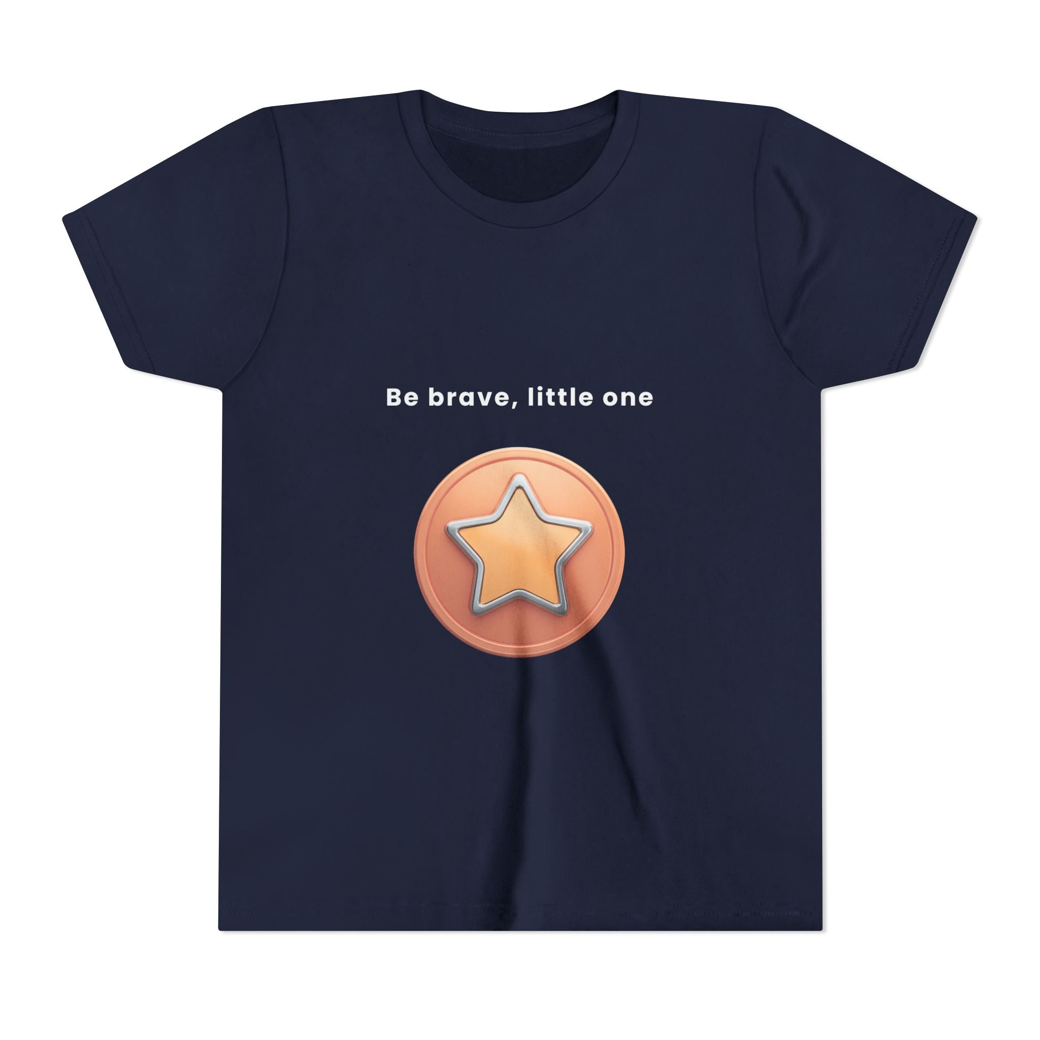 Be Brave Little One | Kids Motivational Graphic Bronze Star Badge T-Shirt