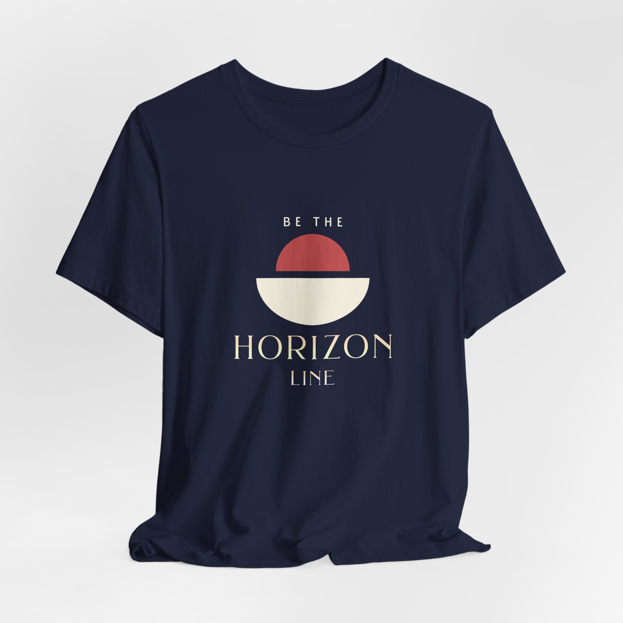 Be the horizon Line | Women's Motivational Graphic Minimalist Sunrise T-Shirt