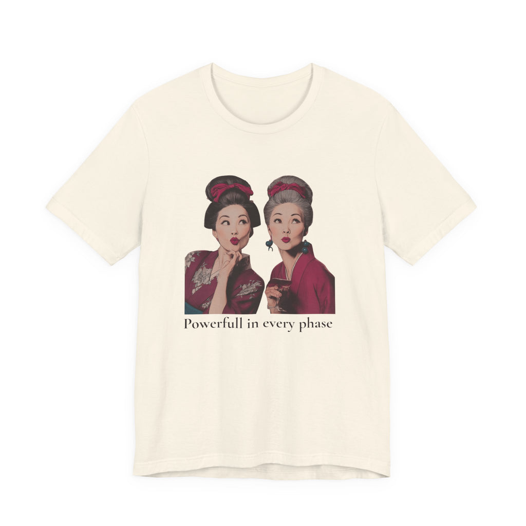 Powerful in Every Phase | Women's Motivational Graphic Vintage Women T-Shirt