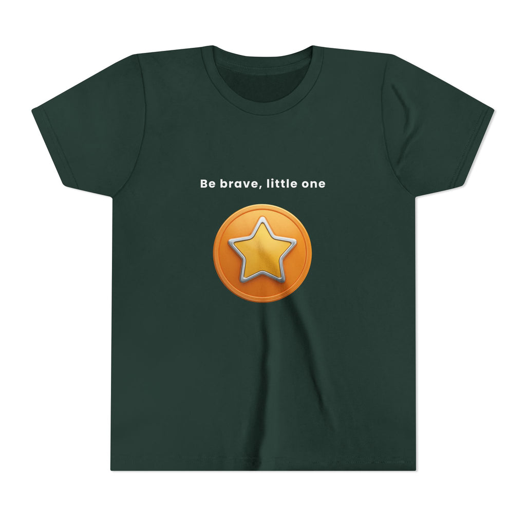 Be Brave Little One | Kids Motivational Graphic Golden Star Badge T-Shirt