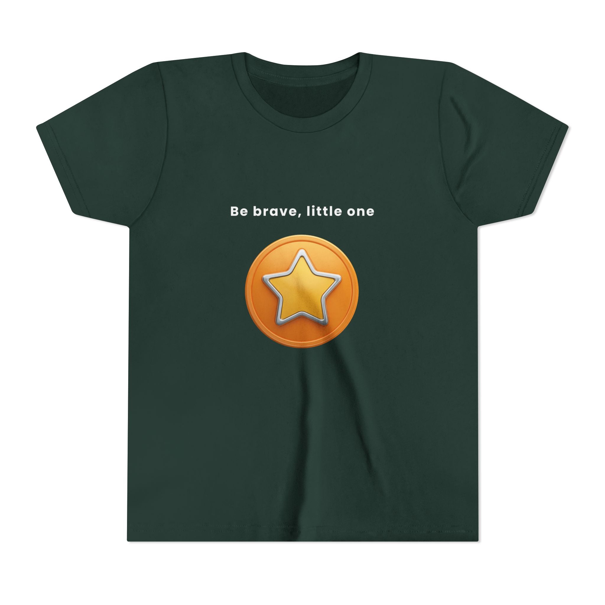Be Brave Little One | Kids Motivational Graphic Golden Star Badge T-Shirt