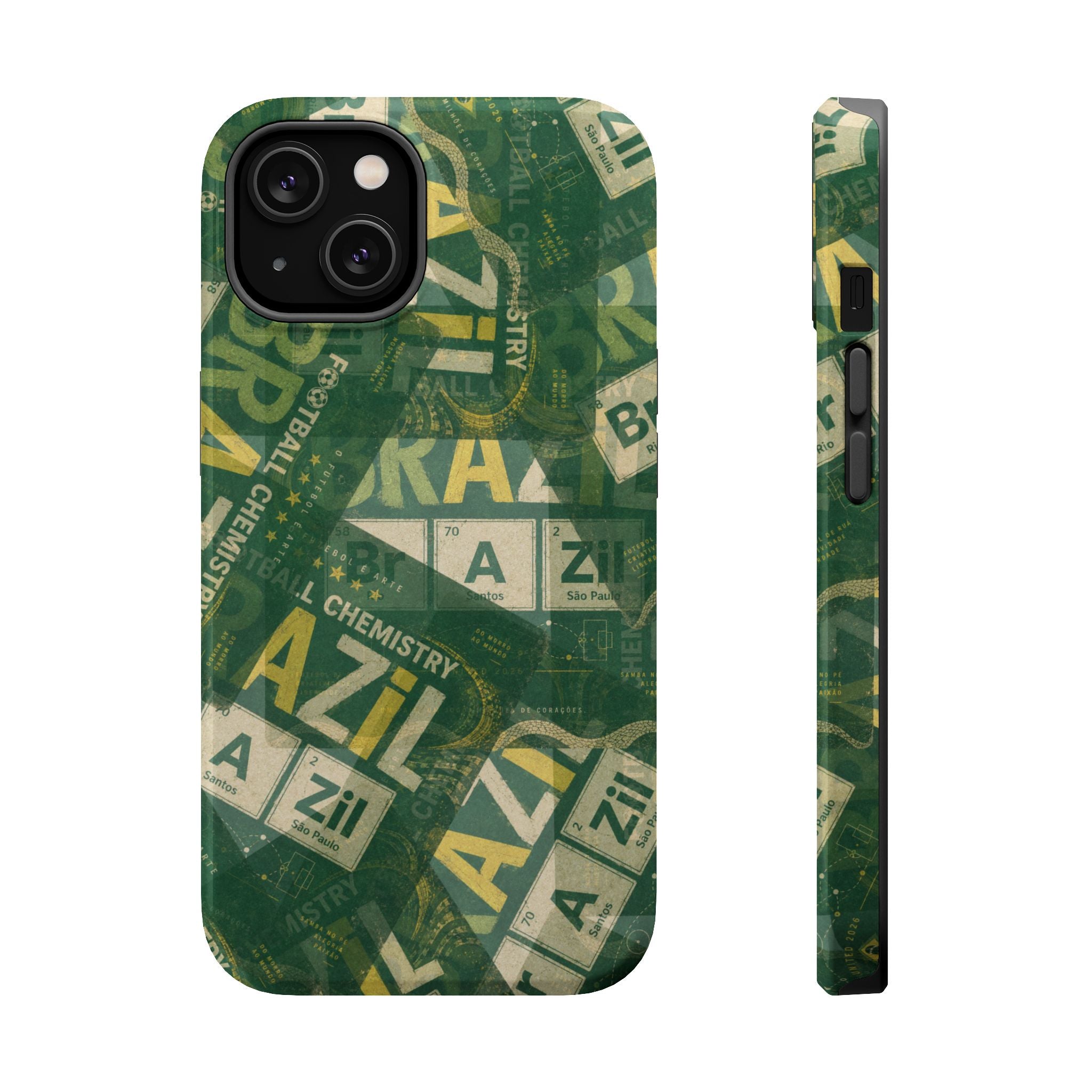 Brazil Football Phone Case | Green, gold, and chemistry.