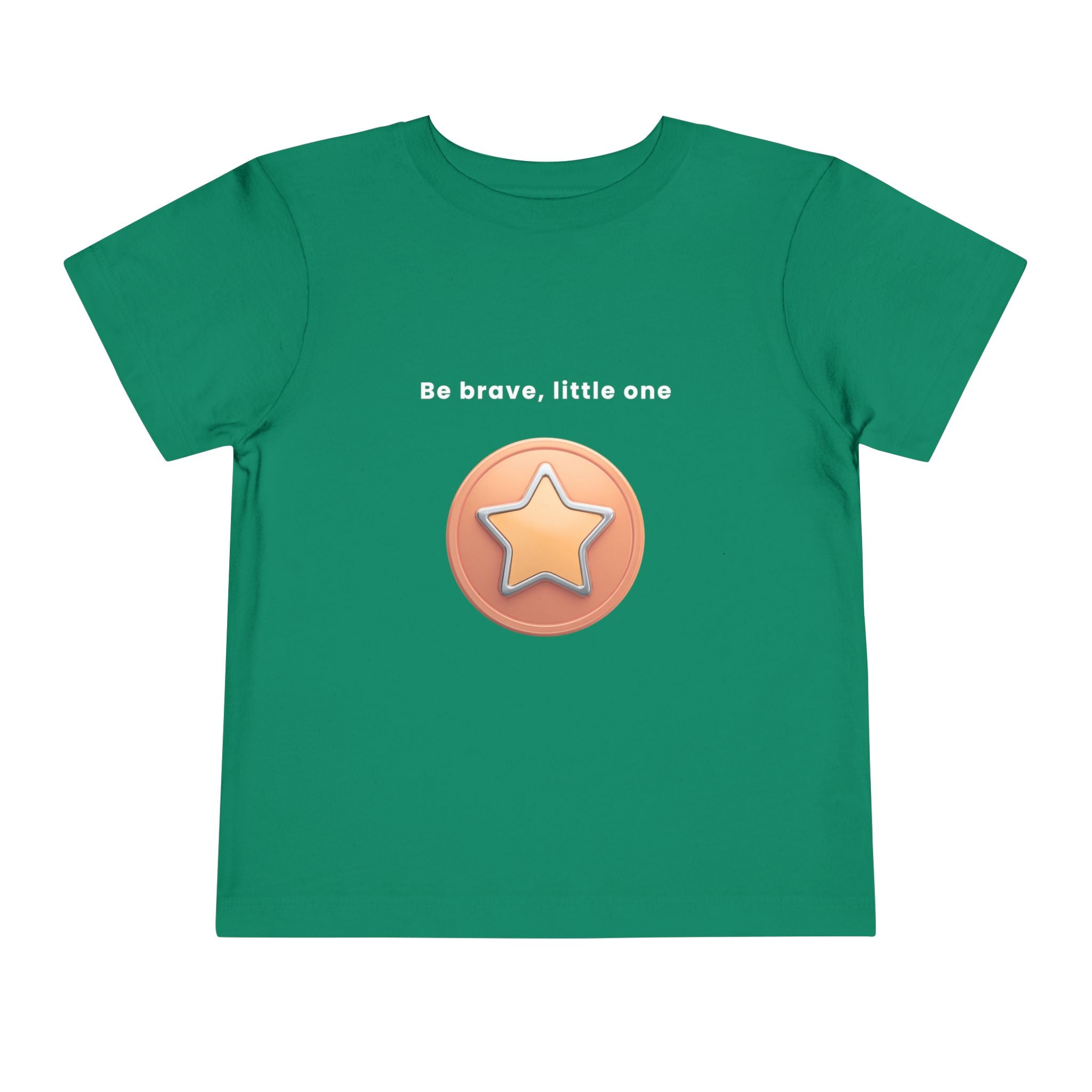 Be Brave Little One | Toddler Motivational Graphic Bronze Star Badge T-Shirt