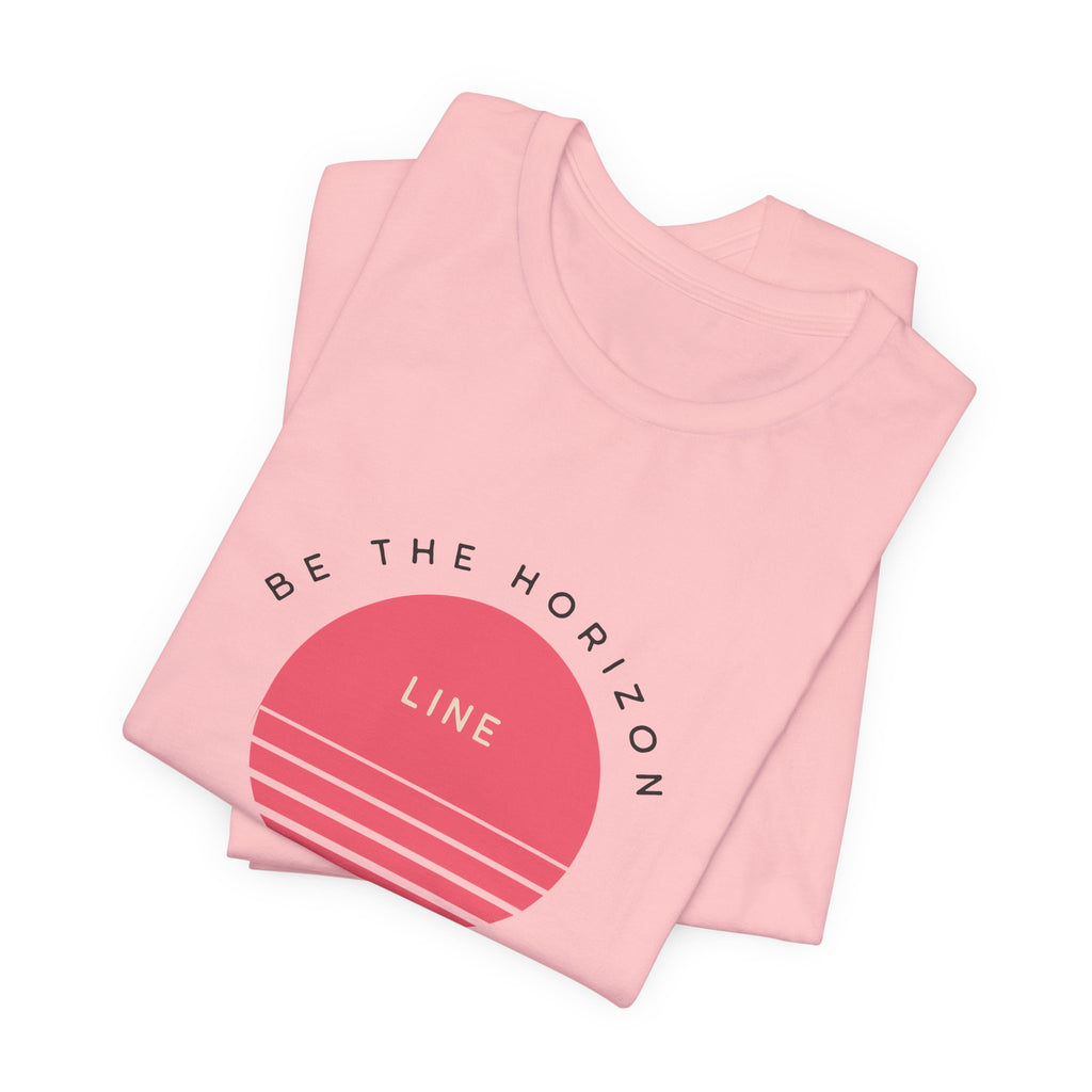Be the horizon Line | Women's Motivational Graphic Circular Pastel Sunrise T-Shirt