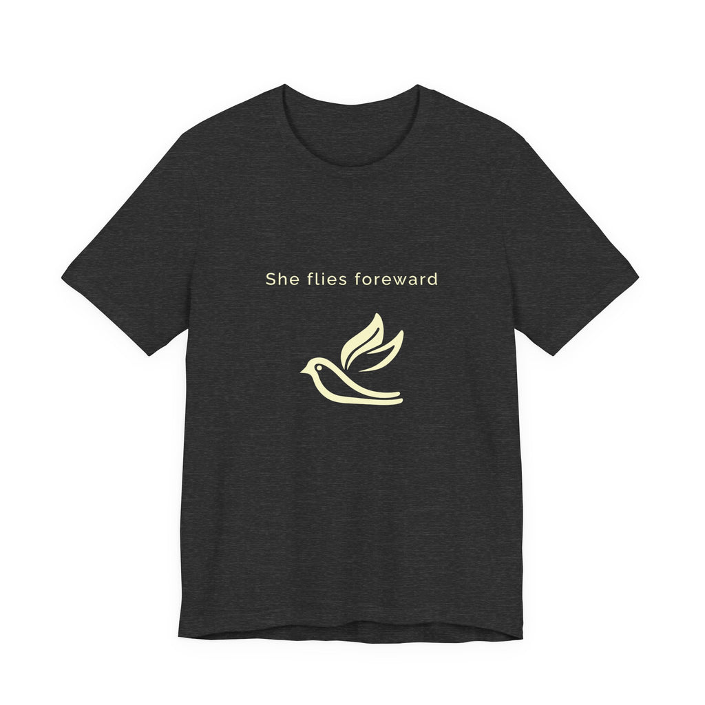 She Flies Forward | Women's Motivational Graphic Bird Print T-Shirt