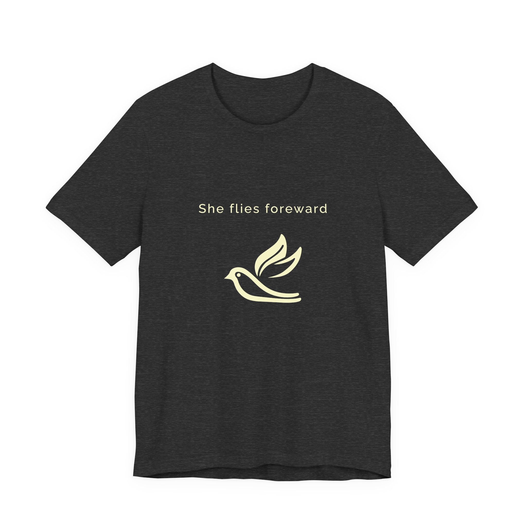 She Flies Forward | Women's Motivational Graphic Bird Print T-Shirt