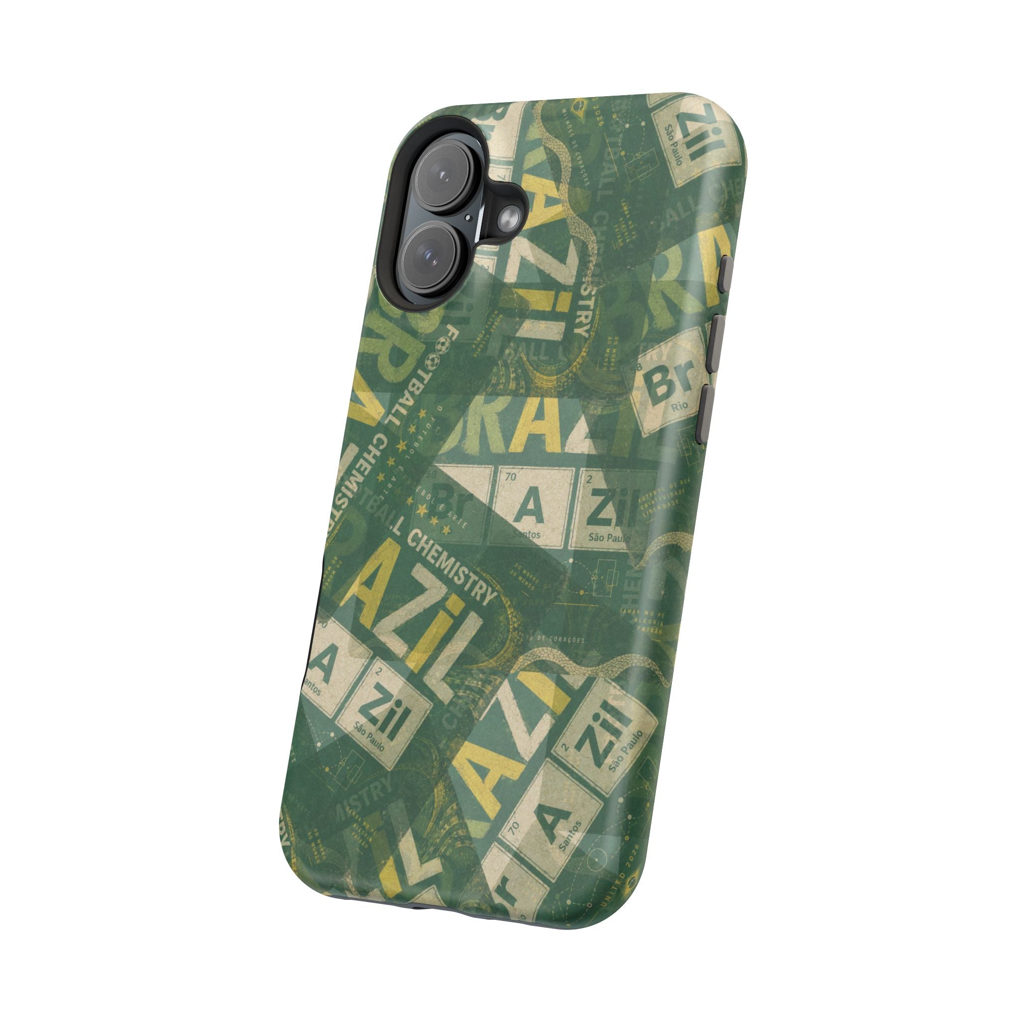 Brazil Football Phone Case | Green, gold, and chemistry.