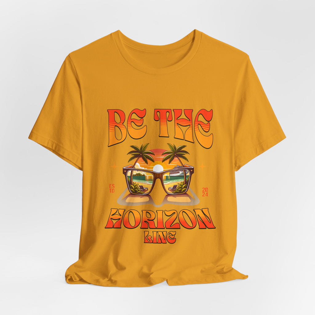 Be The Horizon Line | Women's Motivational Graphic Vintage Sunset Sunglasses T-Shirt