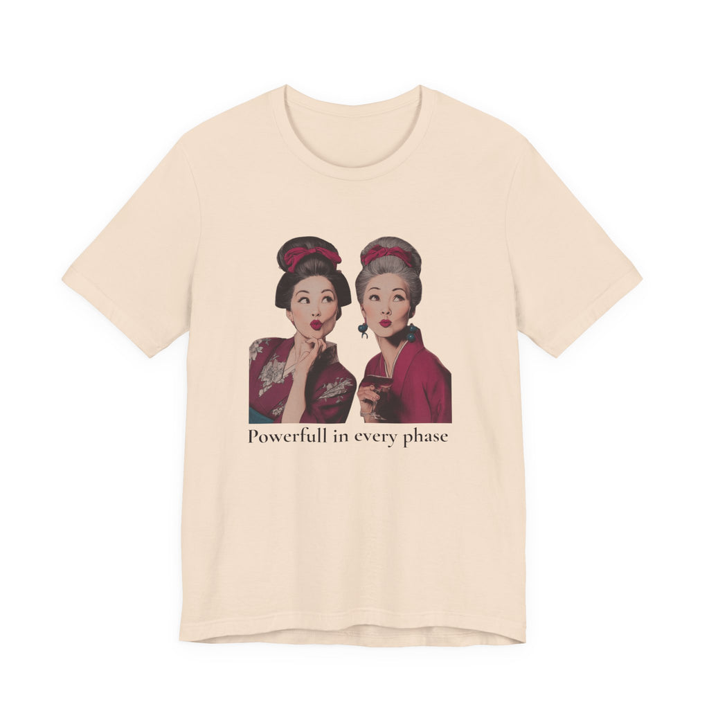 Powerful in Every Phase | Women's Motivational Graphic Vintage Women T-Shirt