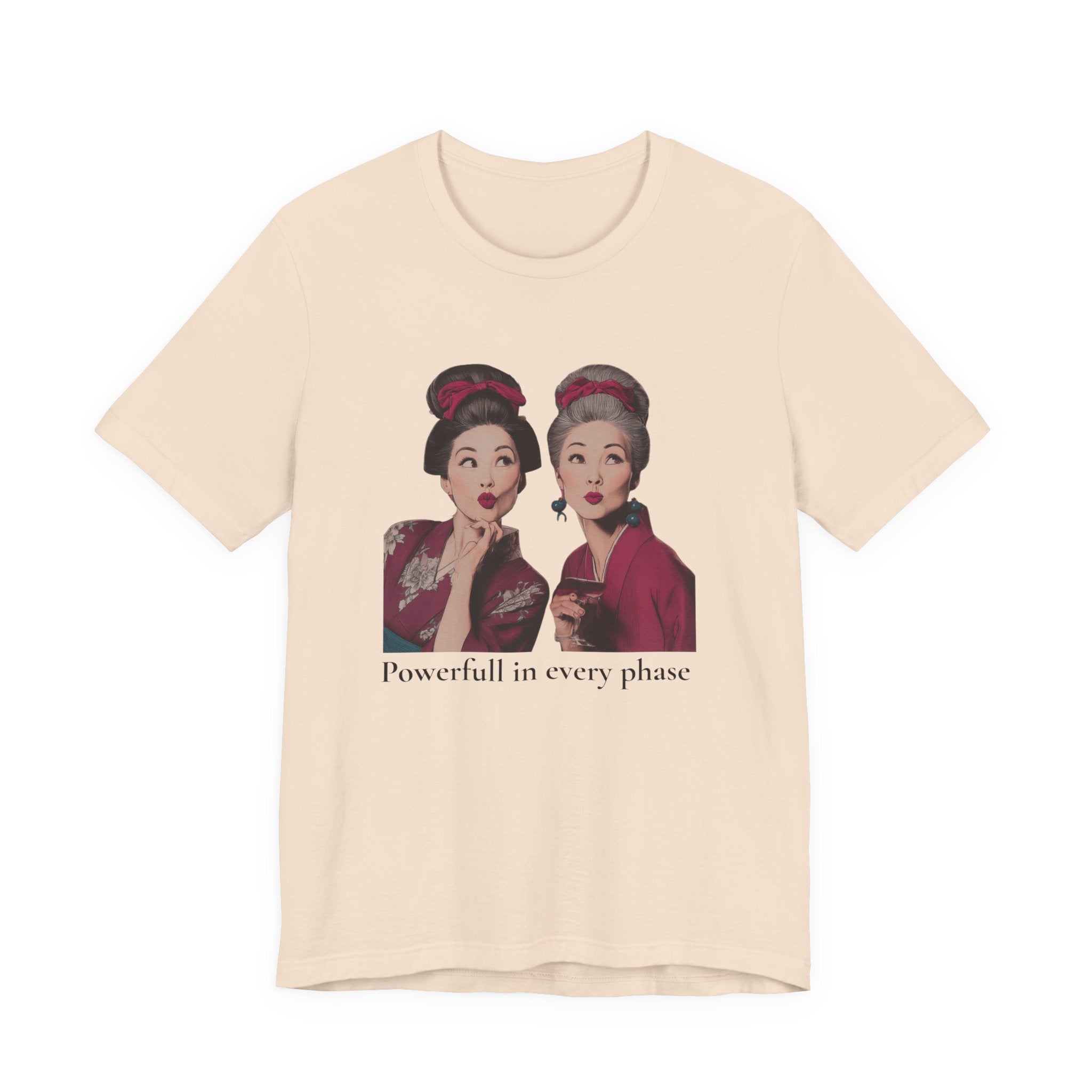 Powerful in Every Phase | Women's Motivational Graphic Vintage Women T-Shirt