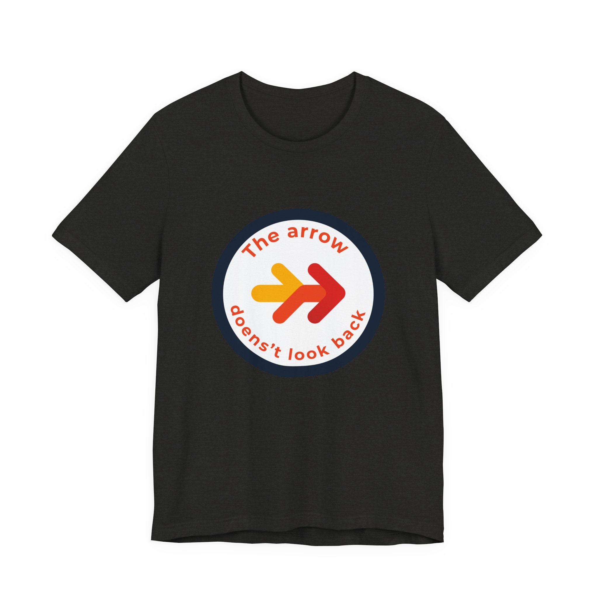 The Arrow Doesn't Look Back | Men's Motivational Graphic Retro Arrow T-Shirt
