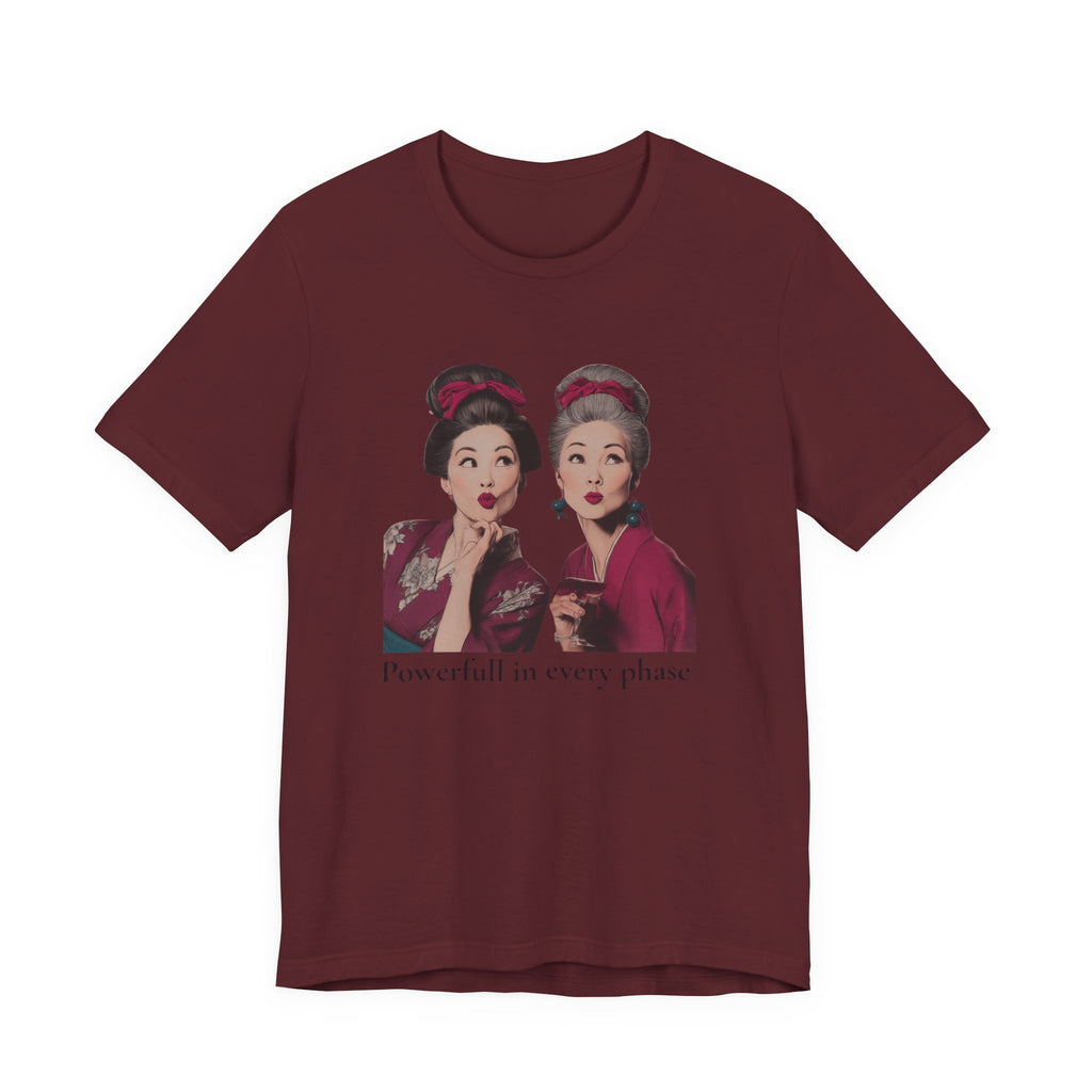 Powerful in Every Phase | Women's Motivational Graphic Vintage Women T-Shirt