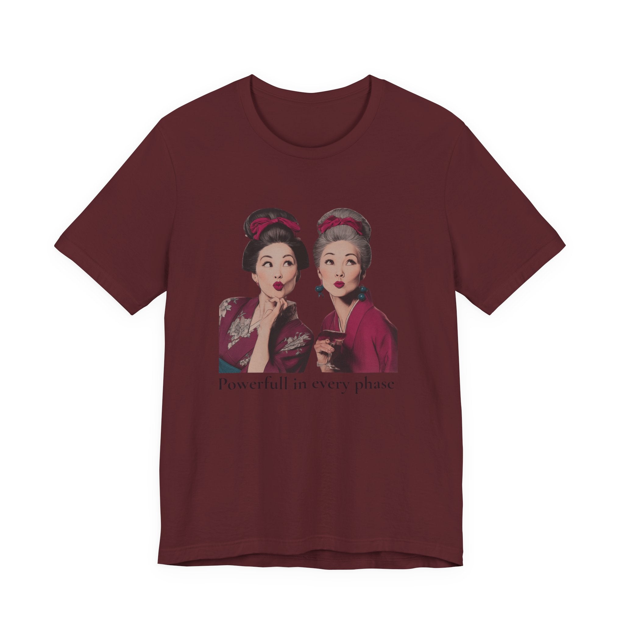 Powerful in Every Phase | Women's Motivational Graphic Vintage Women T-Shirt