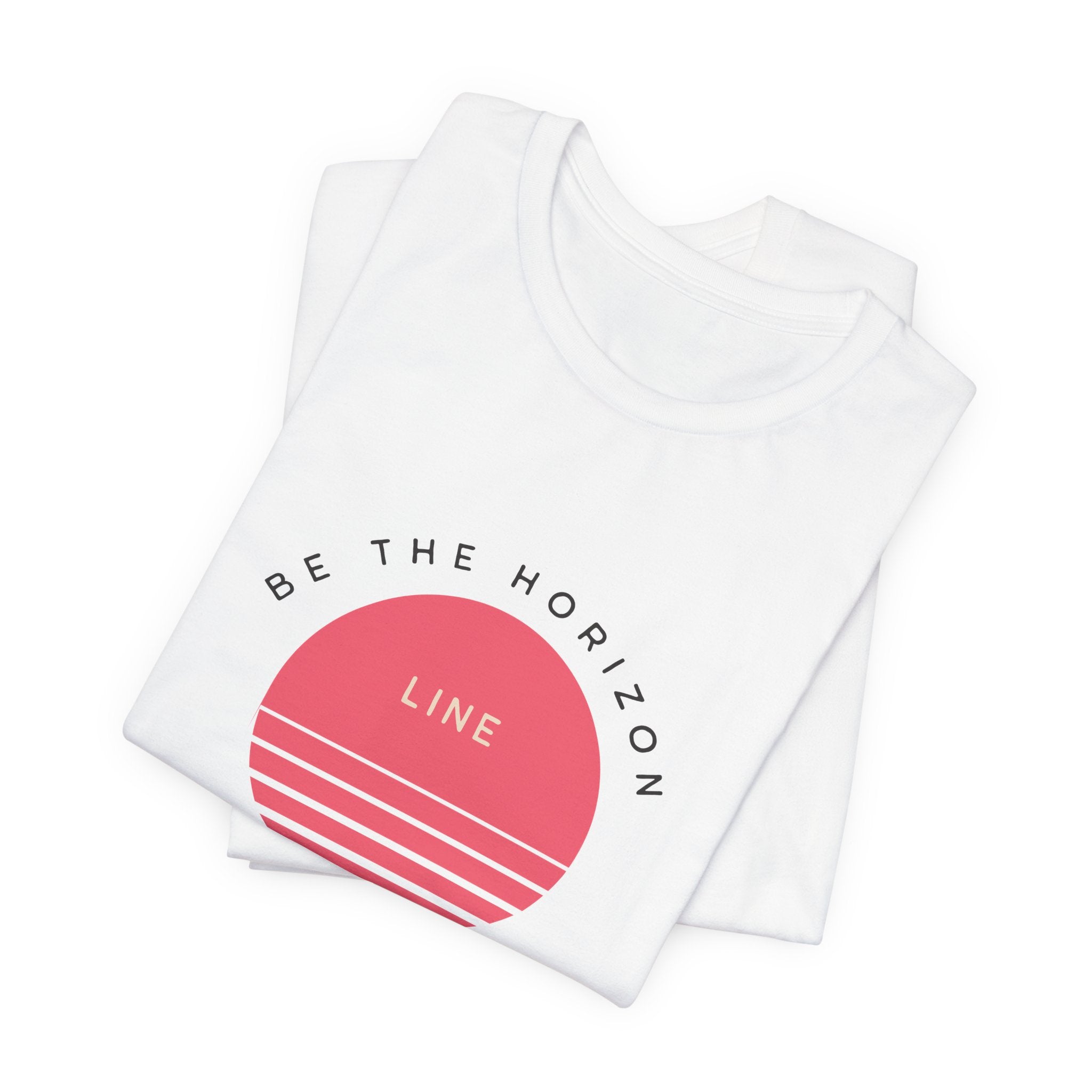 Be the horizon Line | Women's Motivational Graphic Circular Pastel Sunrise T-Shirt