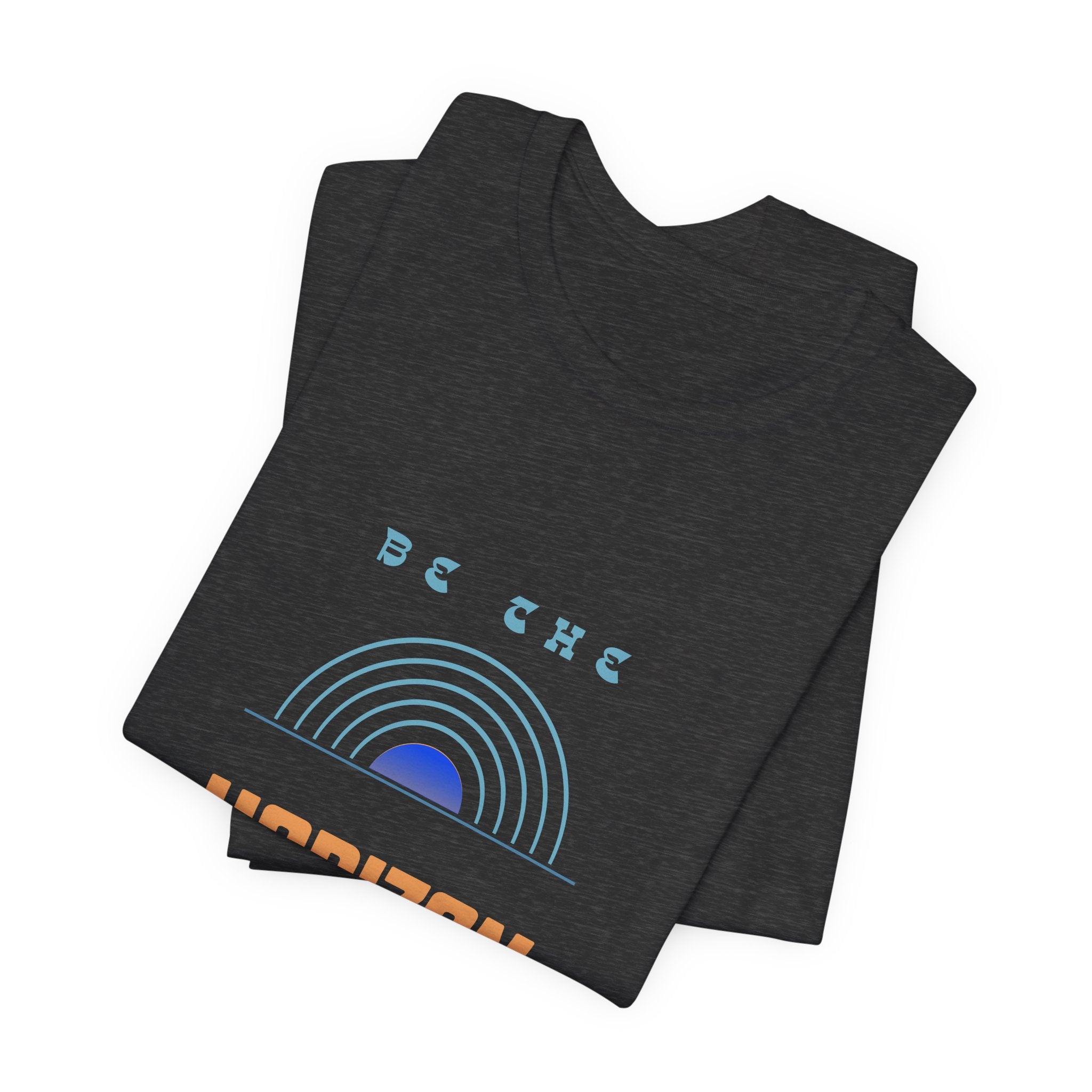 Be the horizon Line | Women's Motivational Graphic Minimalistic Retro Sunrise T-Shirt