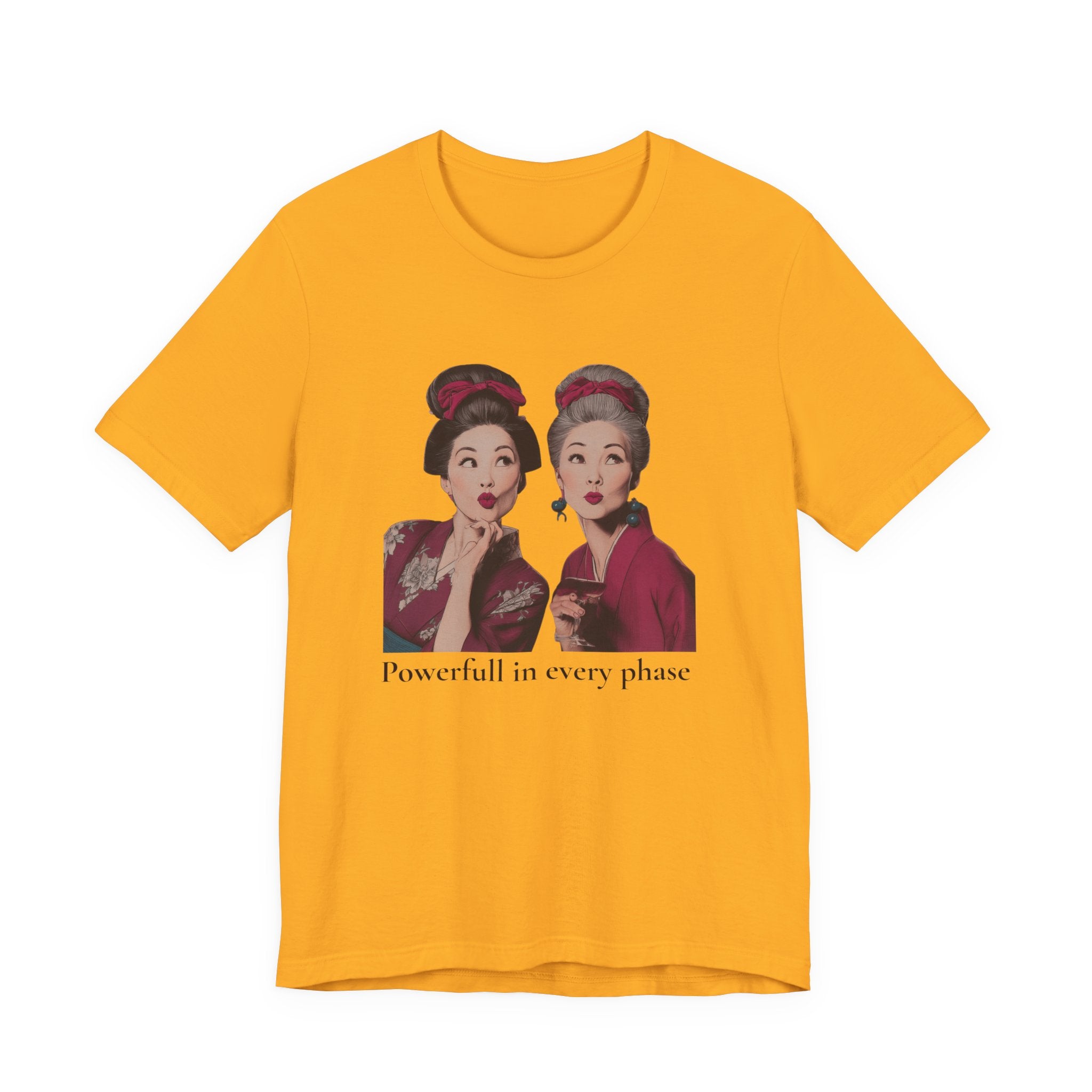 Powerful in Every Phase | Women's Motivational Graphic Vintage Women T-Shirt