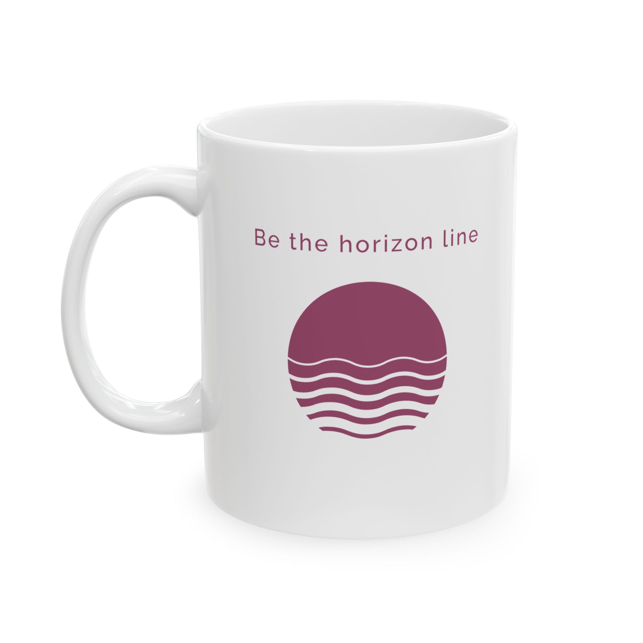 Be the Line Ceramic Mug - Inspirational Floral Sunrise Coffee Cup Mug motivational design
