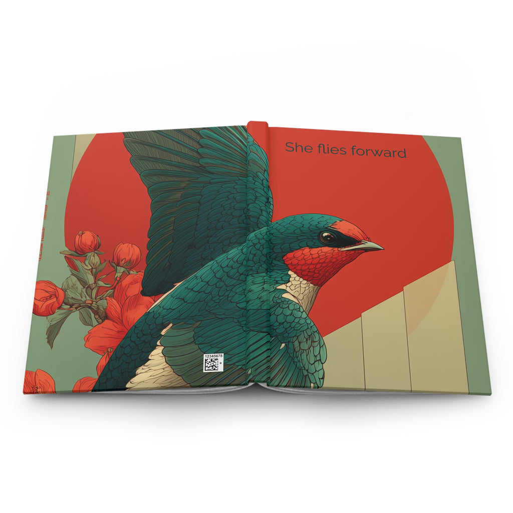 She Flies Forward Hardcover Journal | Motivational Graphic Forward Flight