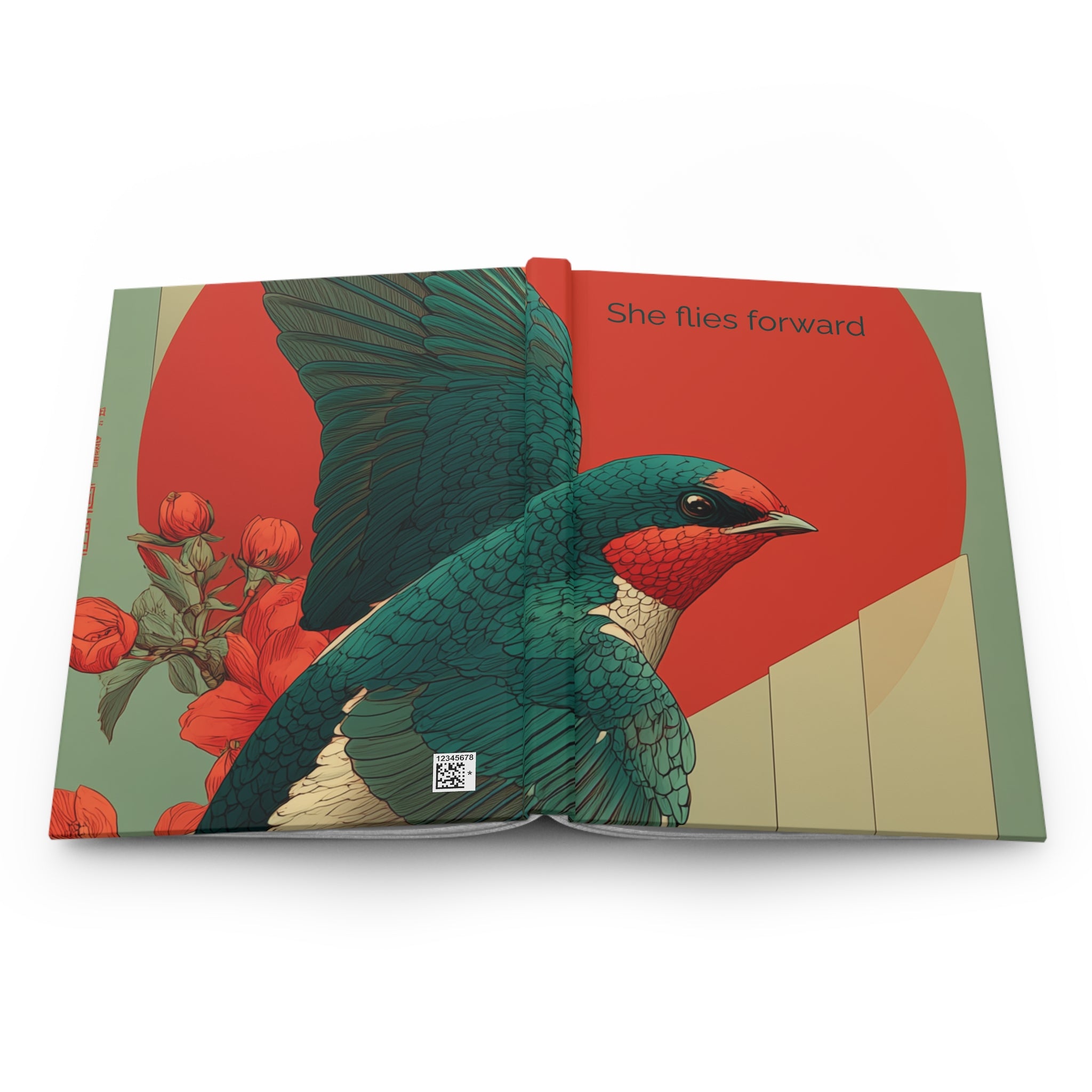 She Flies Forward Hardcover Journal | Motivational Graphic Forward Flight