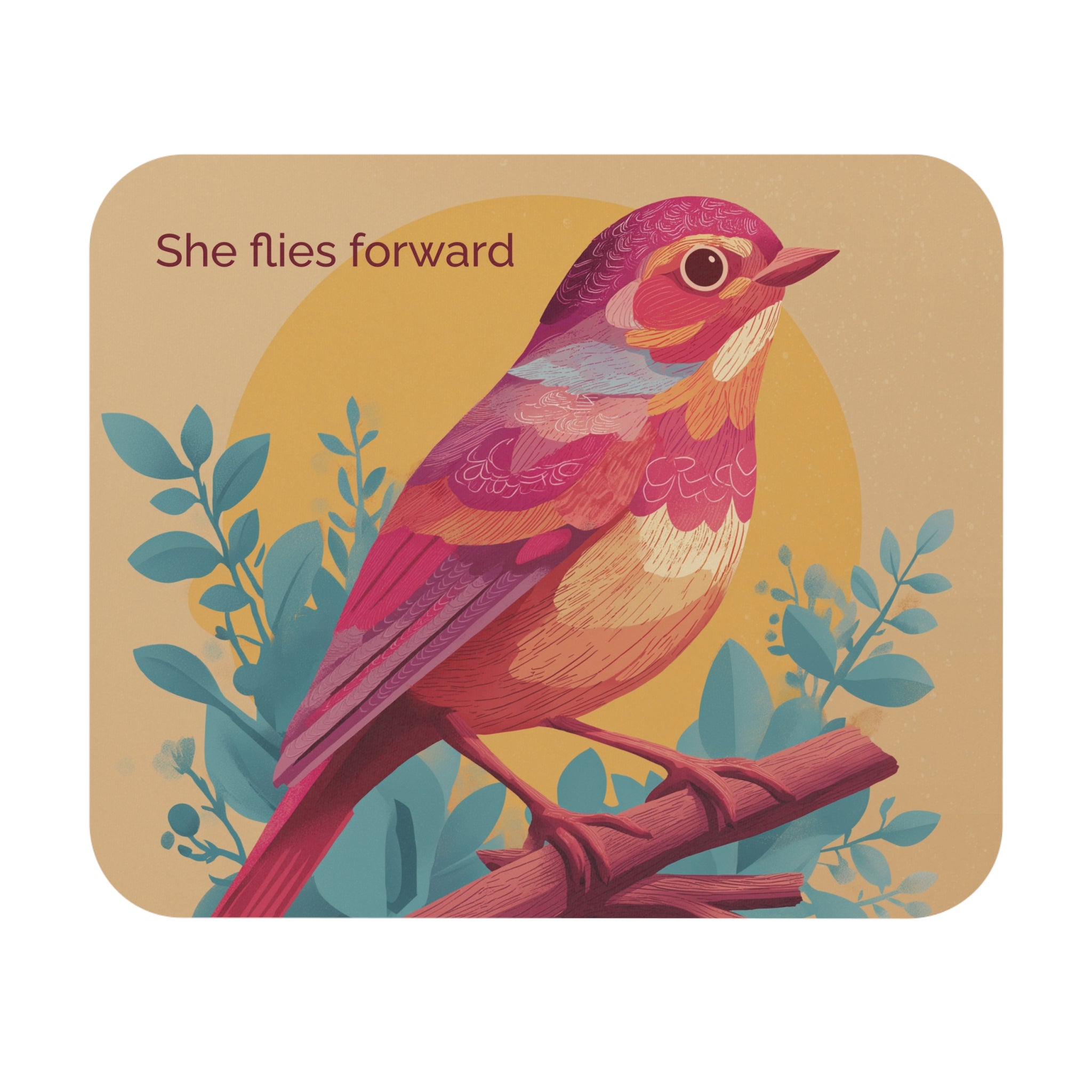 She Flies Forward Mousepad | Motivational Graphic Soft Ascent