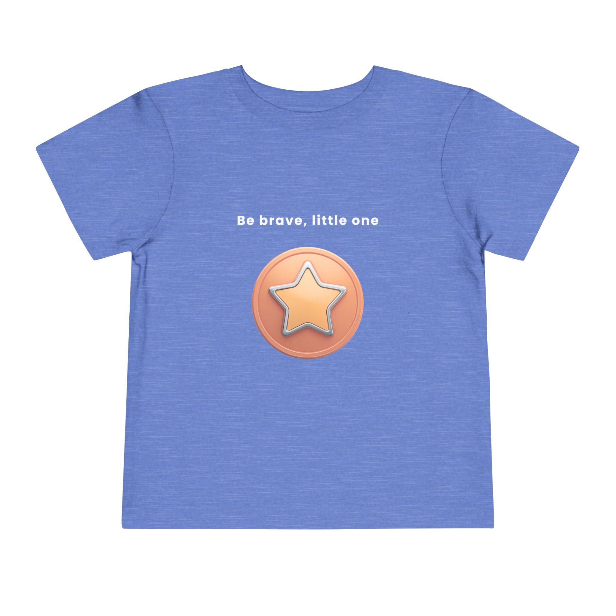 Be Brave Little One | Toddler Motivational Graphic Bronze Star Badge T-Shirt