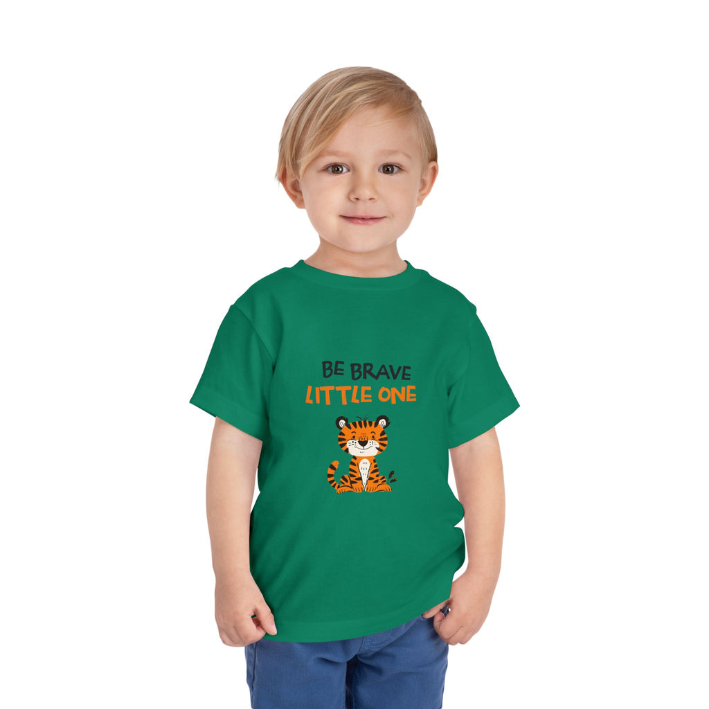 Be Brave Little One | Toddler Motivational Graphic Cute Tiger T-Shirt