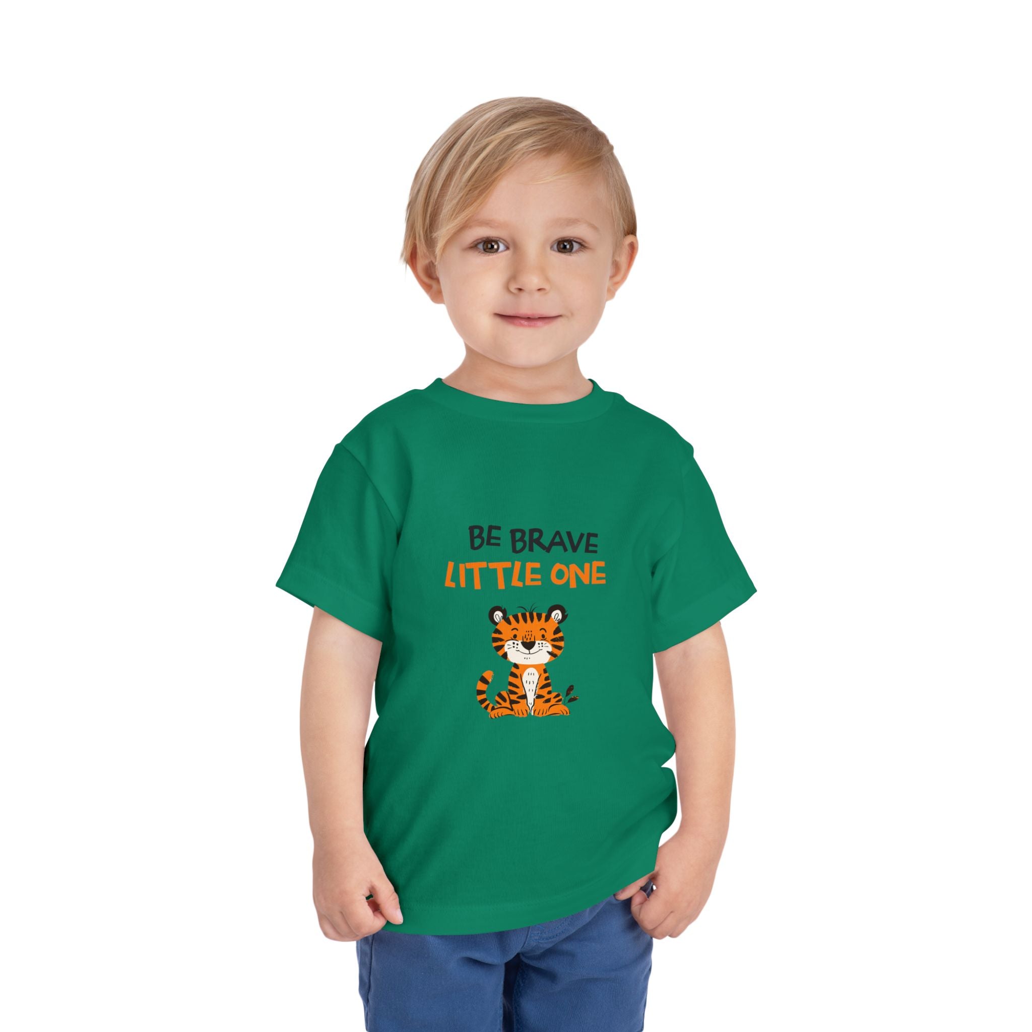Be Brave Little One | Toddler Motivational Graphic Cute Tiger T-Shirt