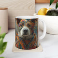 Border Collie dog Ceramic Mug | 3D embroidery style