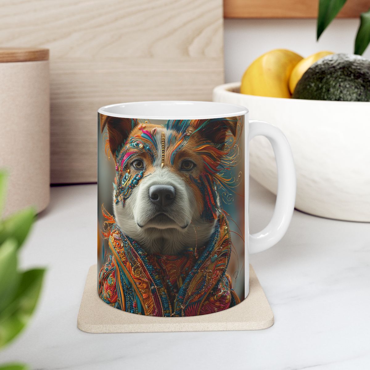Border Collie dog Ceramic Mug | 3D embroidery style