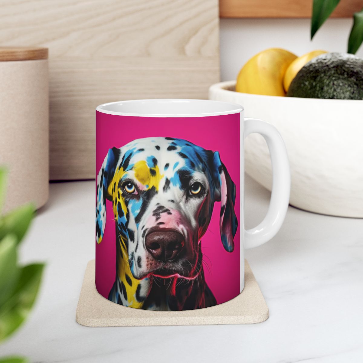 Weimaraner Mix Ceramic Mug | 3D Embroidery Style
