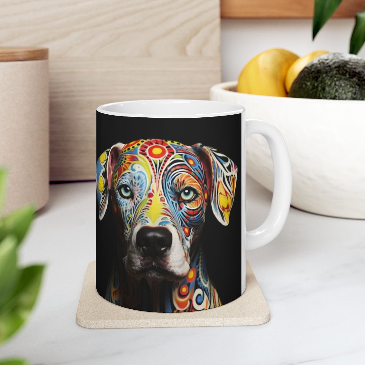 Staffy/Lab Mix Dog Ceramic Mug | 3D embroidery Style