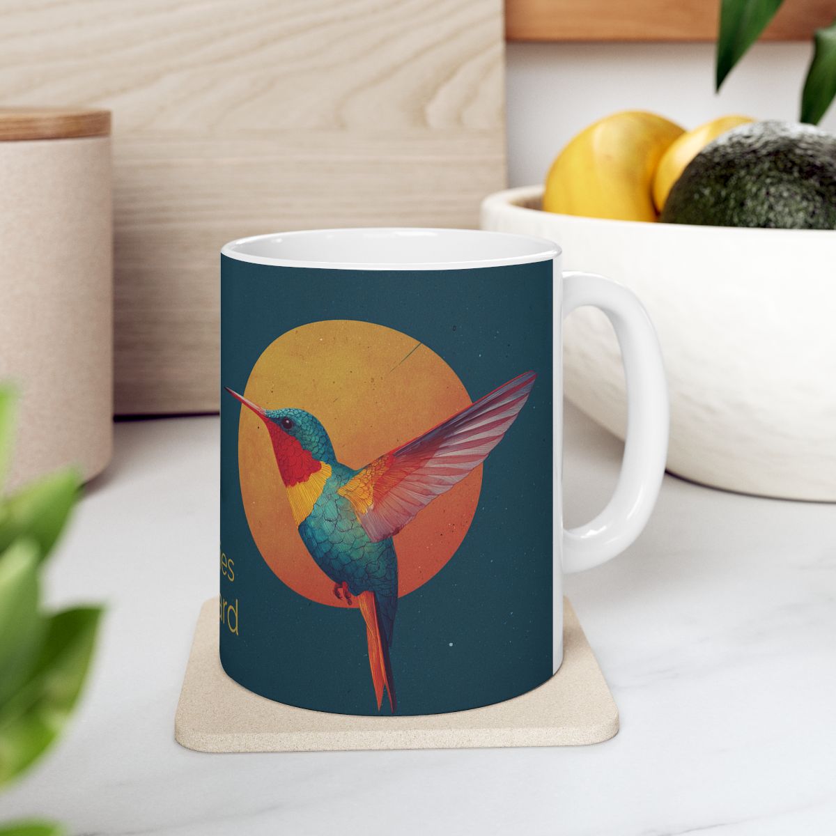 She Flies Forward Ceramic Mug | Motivational Graphic Solar Flight