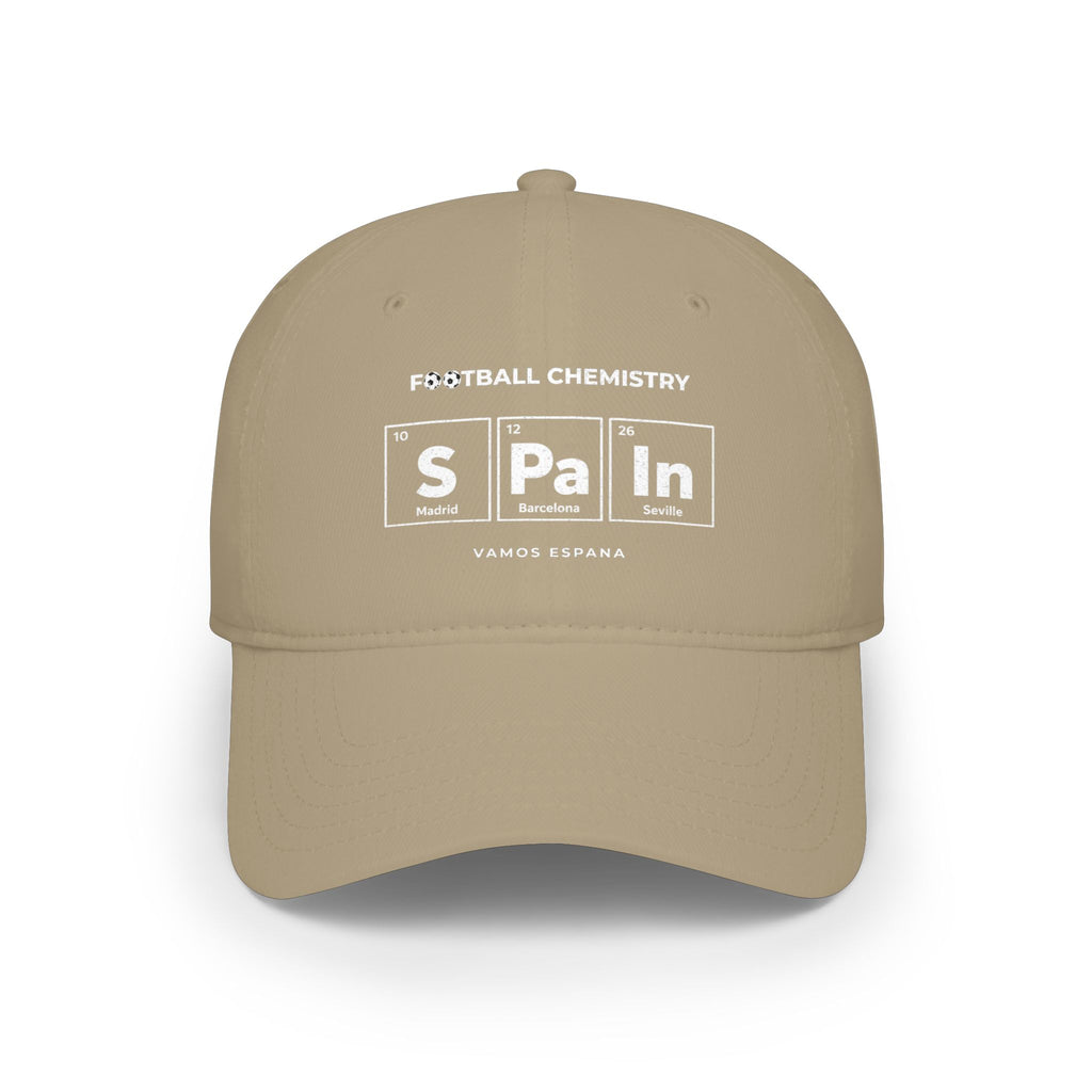 Baseball cap with "Football Chemistry" and "SPain" periodic table elements.