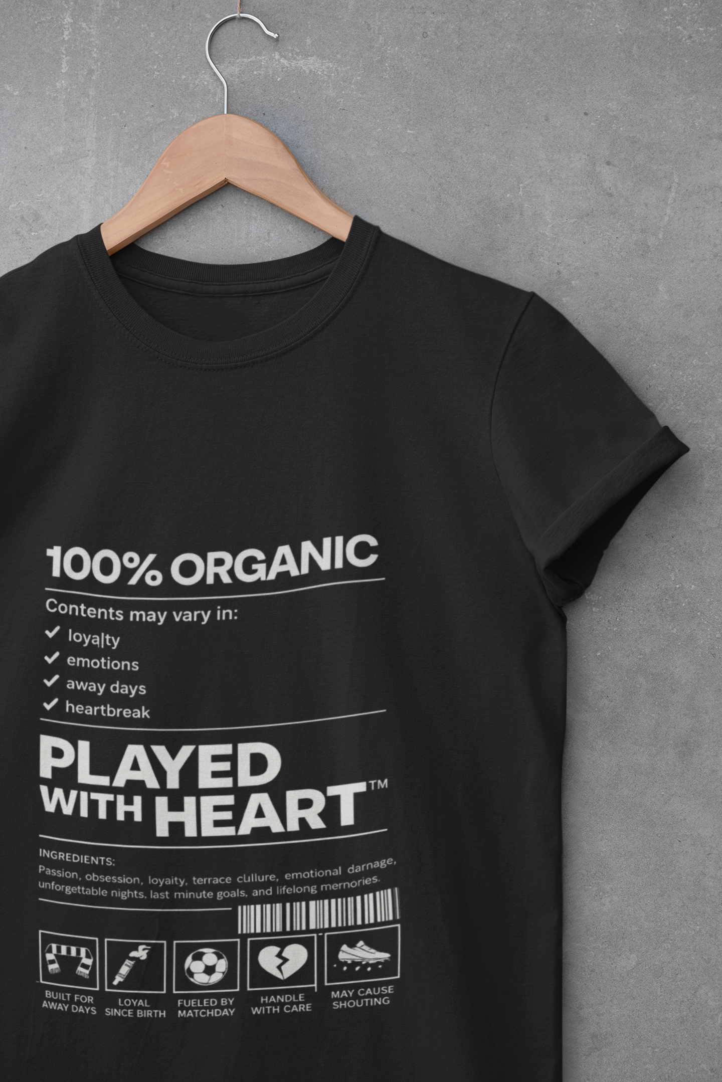 Football Tee | Played with heart. Always.