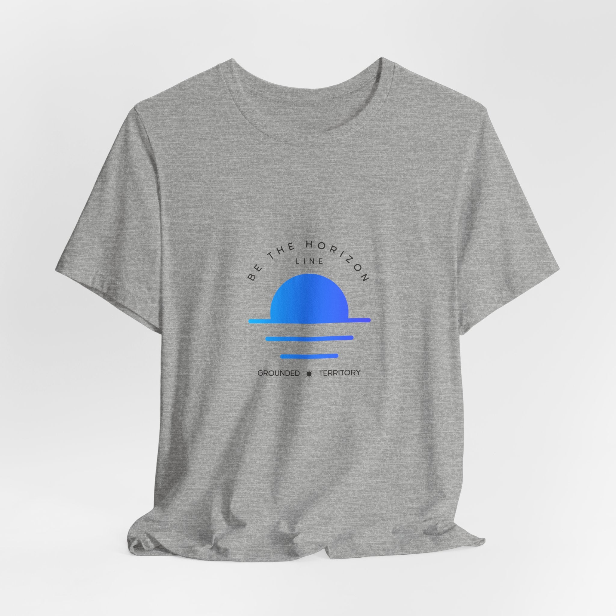 Be the horizon Line | Women's Motivational Graphic Minimalistic Blue Ocean Sunrise T-Shirt