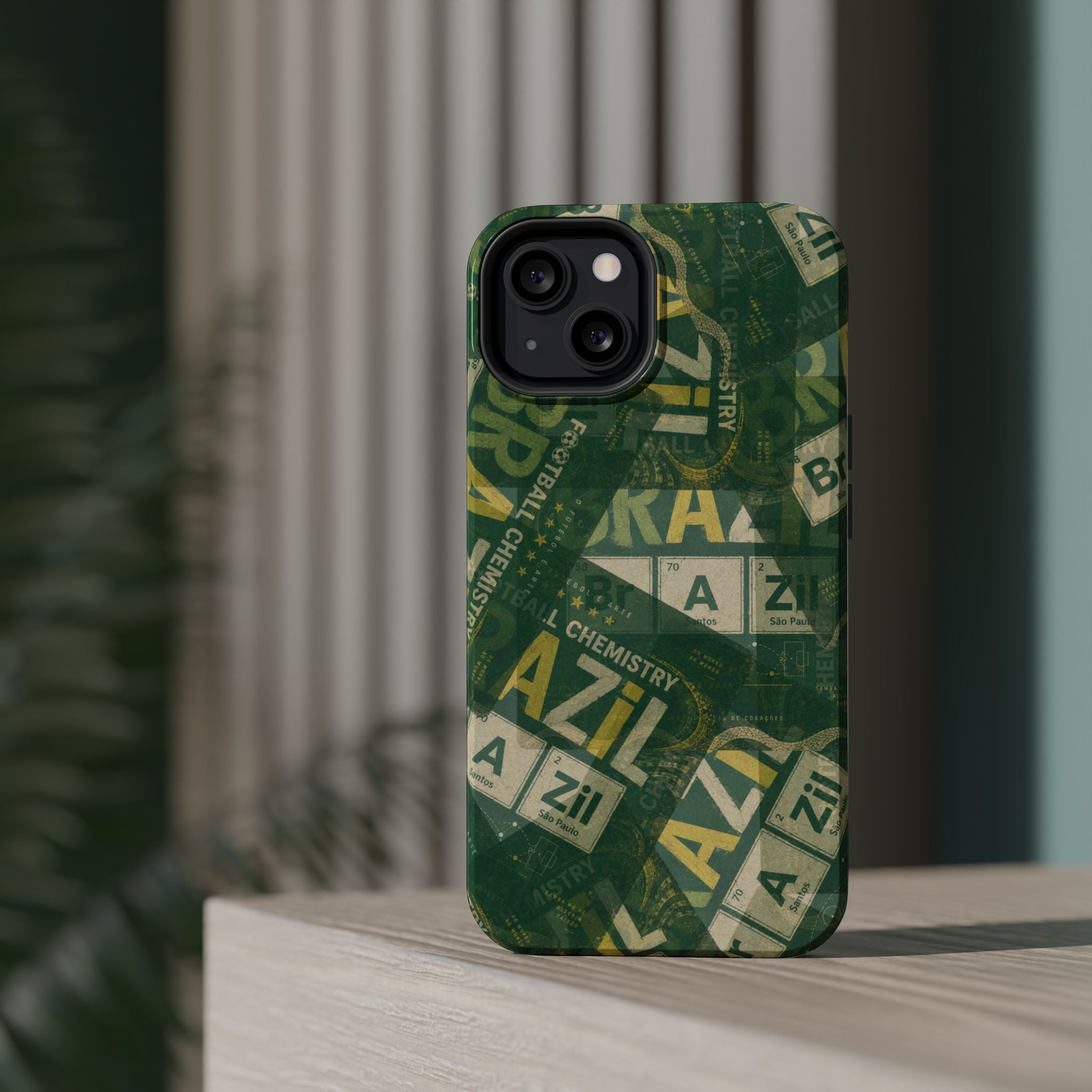 Brazil Football Phone Case | Green, gold, and chemistry.
