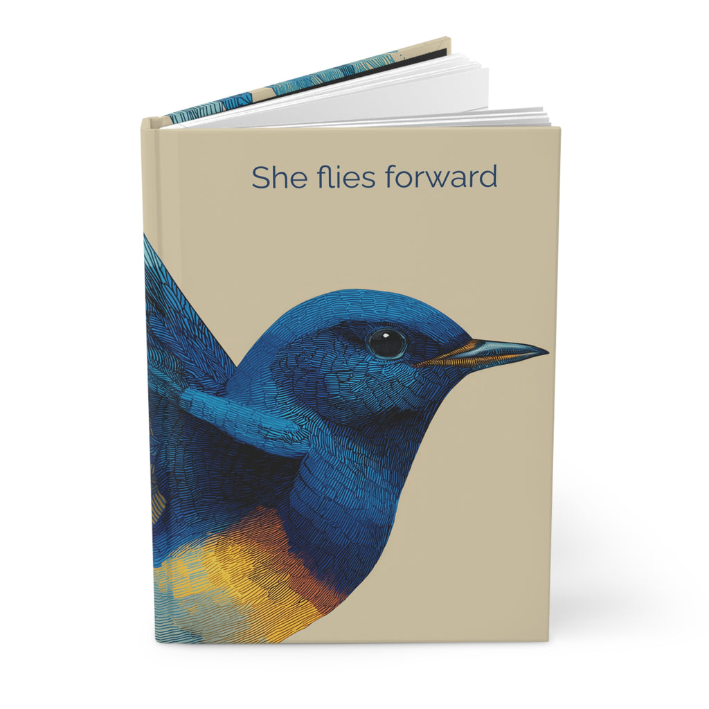 She Flies Forward Hardcover Journal | Motivational Graphic Deep Horizon