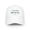 White baseball cap with "Football Chemistry" and periodic table elements.