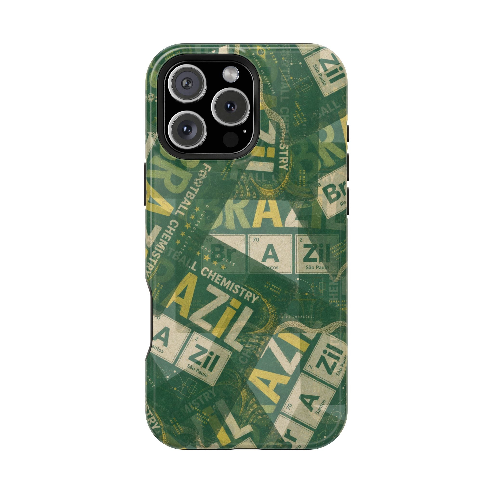Brazil Football Phone Case | Green, gold, and chemistry.