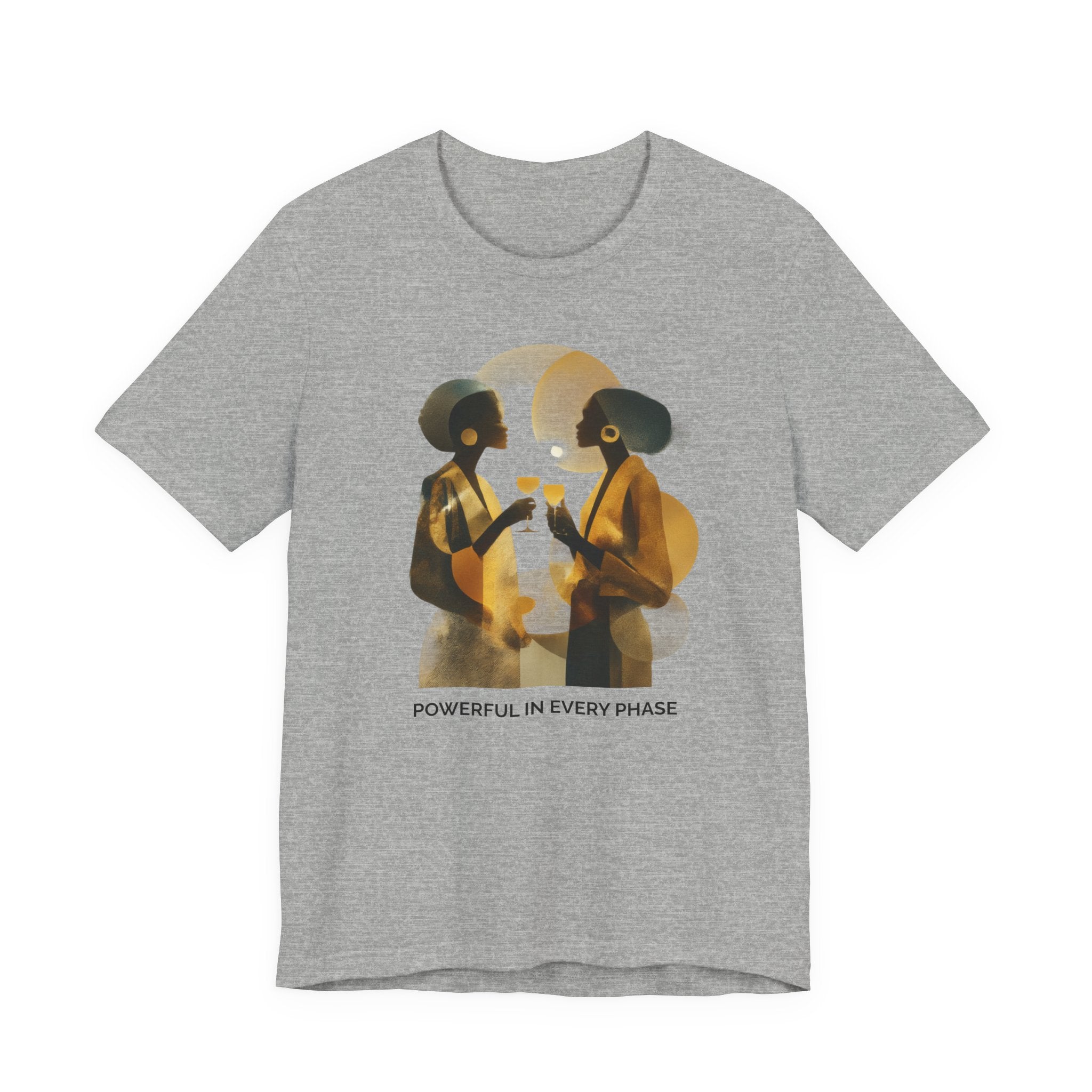 Powerful in Every Phase | Women's Motivational Graphic Vintage Women T-Shirt