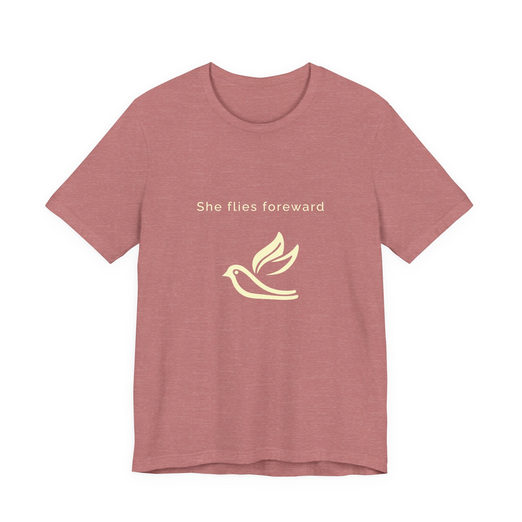 She Flies Forward | Women's Motivational Graphic Bird Print T-Shirt