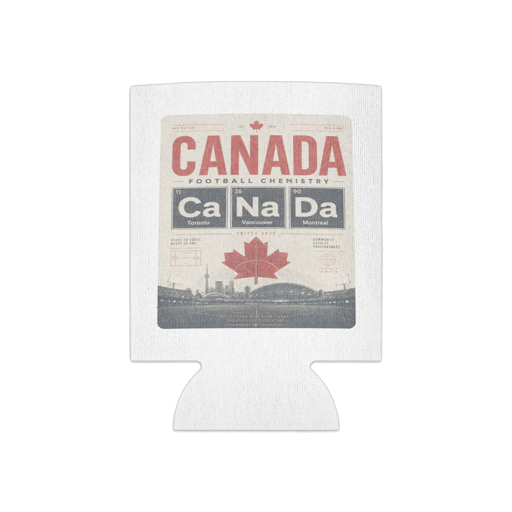 Canada Football Chemistry can cooler with Toronto, Vancouver, Montreal landmarks.