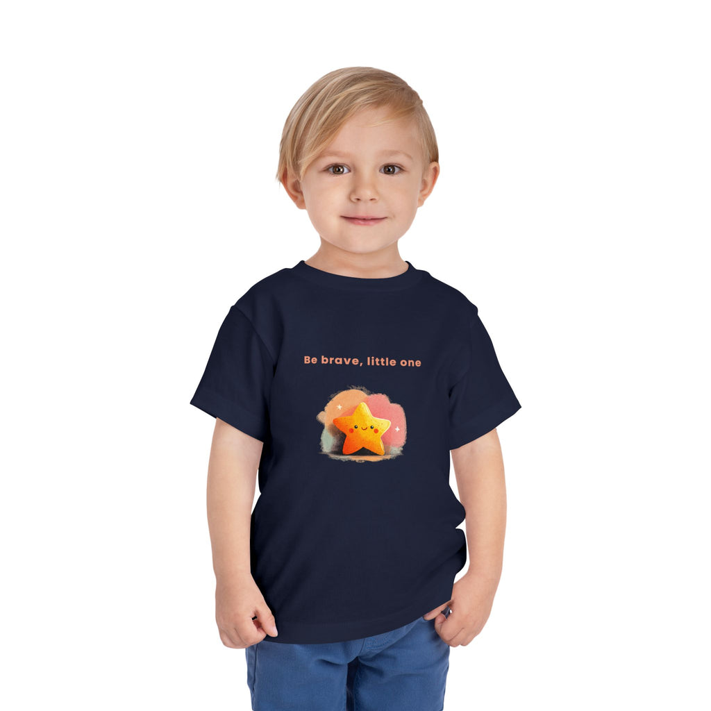 Be Brave Little One | Toddler Motivational Graphic Soft Smile Star T-Shirt