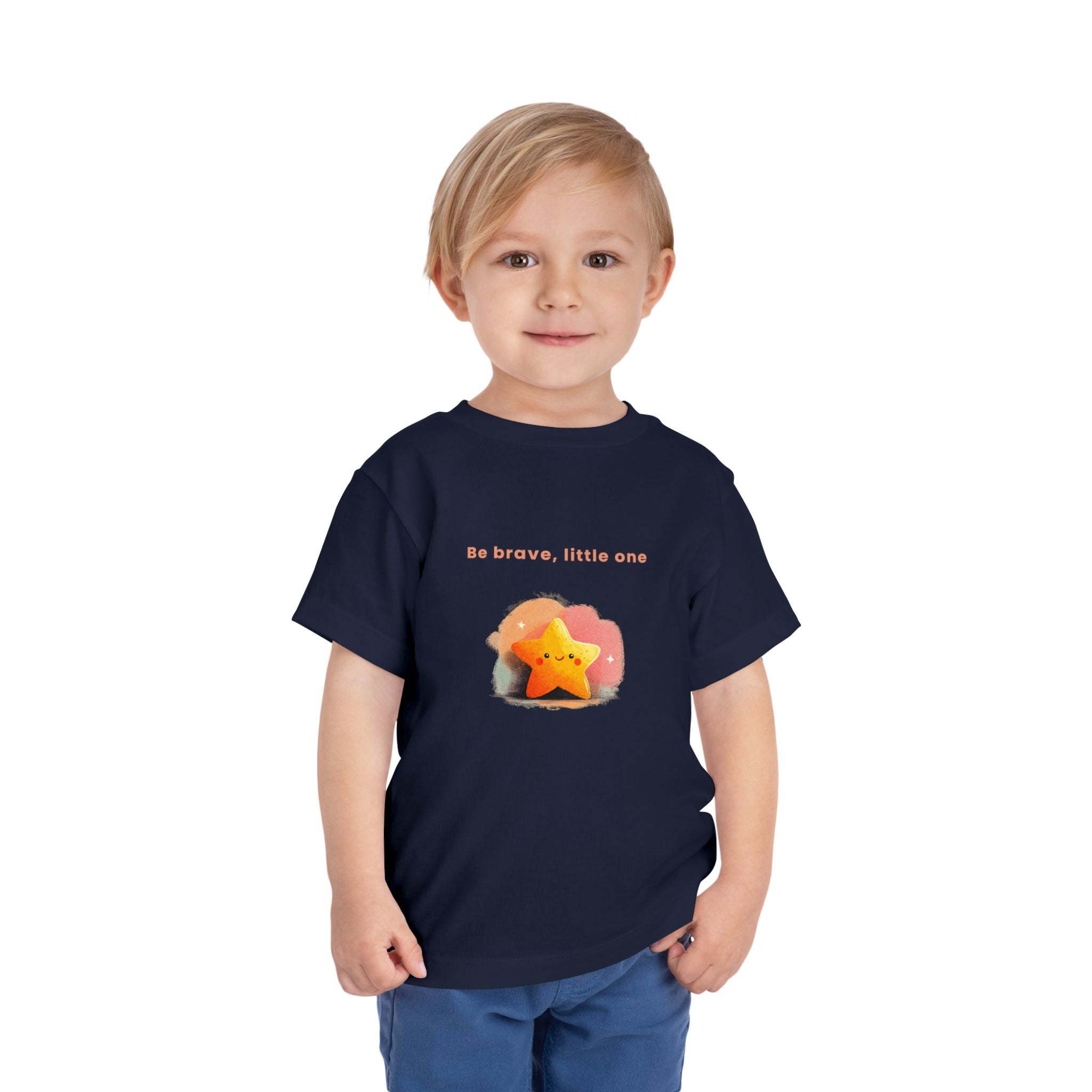 Be Brave Little One | Toddler Motivational Graphic Soft Smile Star T-Shirt