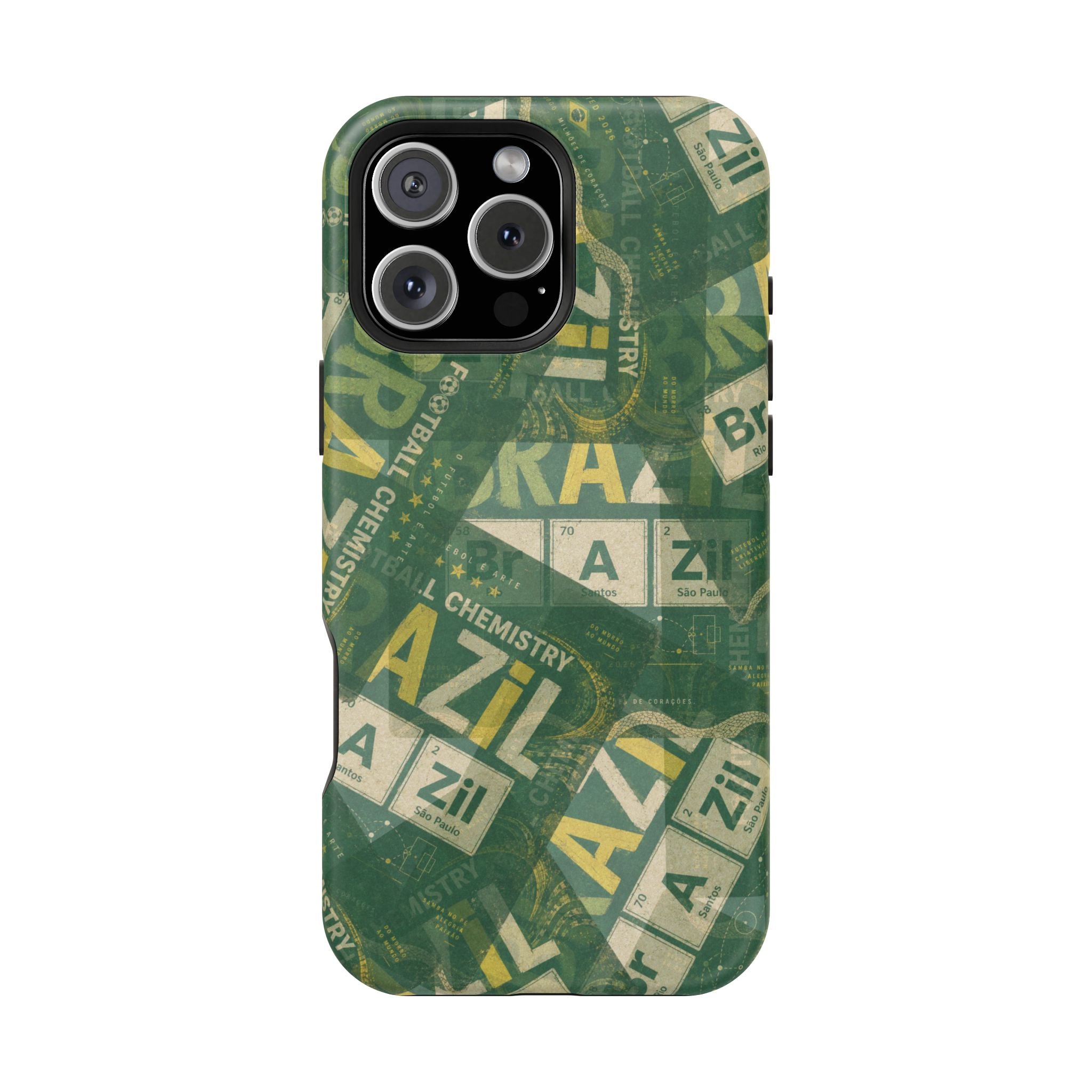 Brazil Football Phone Case | Green, gold, and chemistry.