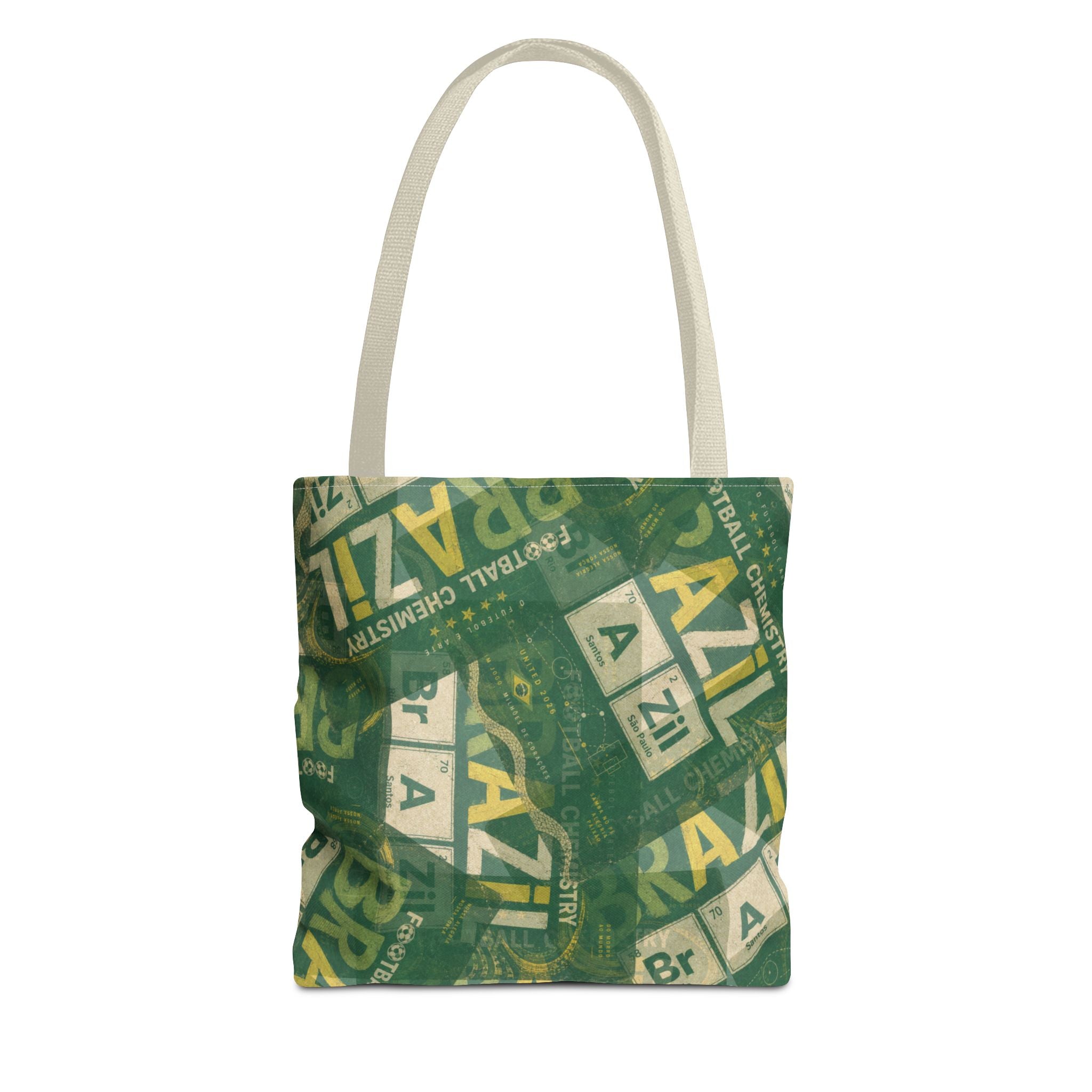 Brazil Football Tote Bag | Green, gold, and chemistry.