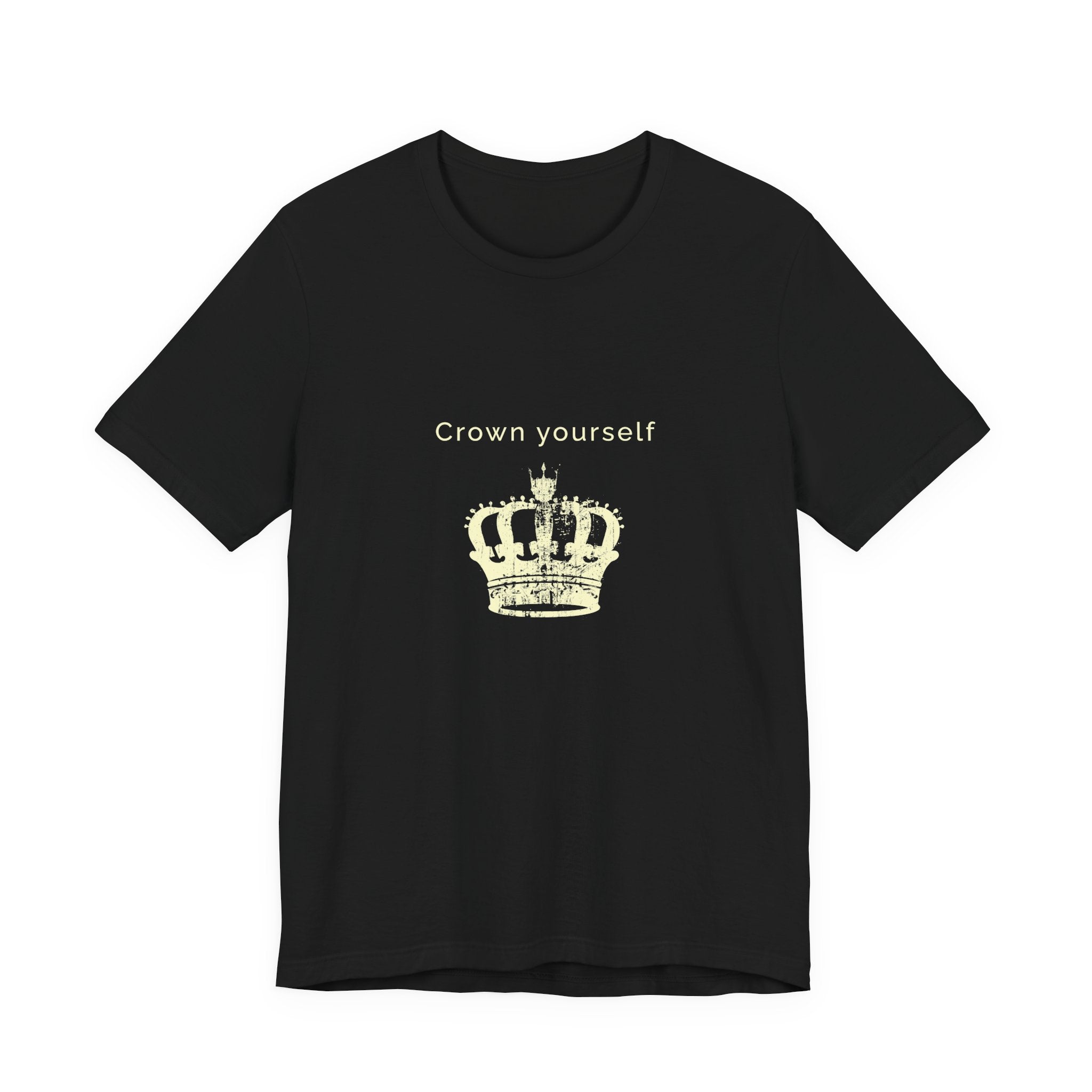 Crown Yourself | Women's Motivational Graphic Yellow Crown T-Shirt