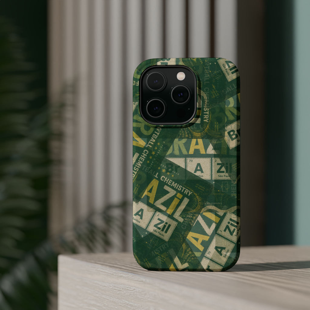 Brazil Football Phone Case | Green, gold, and chemistry.